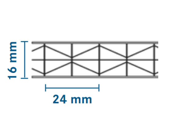 16 mm Stegplatten, Polycarbonat, MARLON® ST Longlife X-Wall